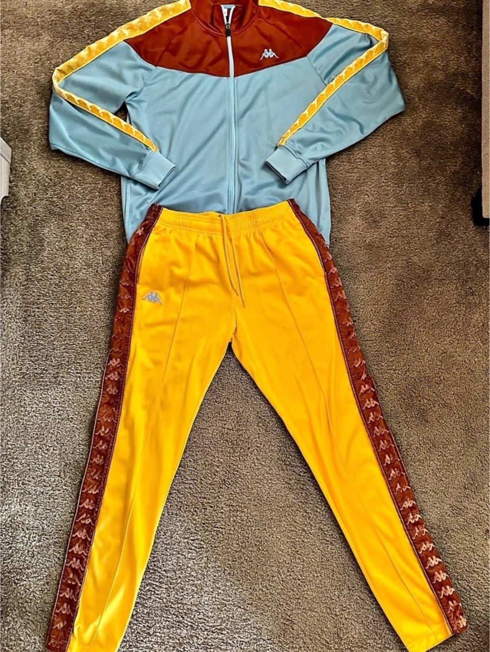 Kappa Color Block Track Suit in Yellow & Blue